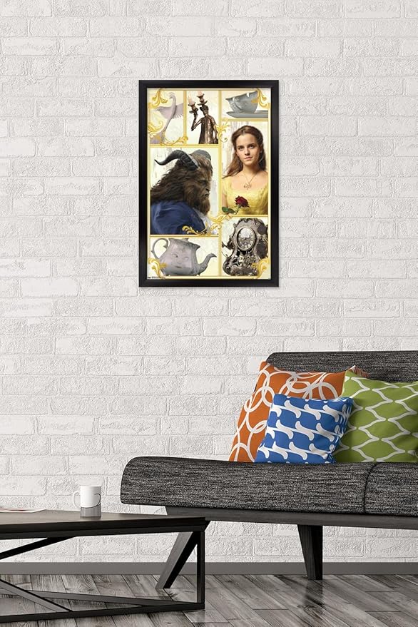 Trends International Disney Beauty And The Beast - Group Wall Poster, 14.725" x 22.375", Black Framed Version