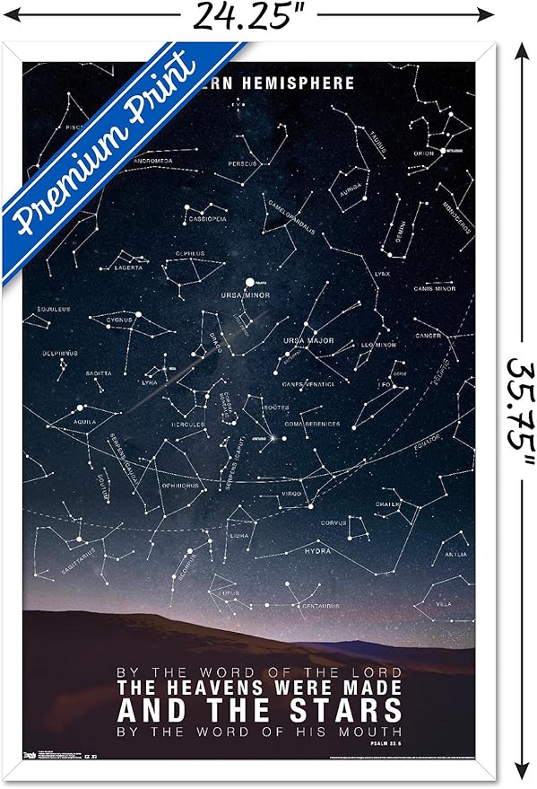 The Stars Wall Poster, 34L" x 22.4W", White Framed Version