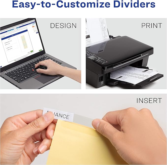 Avery 8-Tab Binder Dividers, Insertable Clear Big Tabs, 48 Packs (11112)
