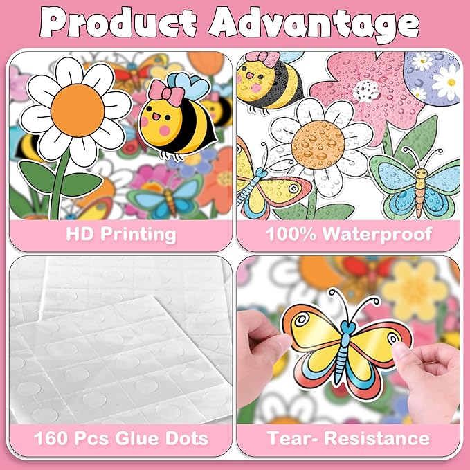 61 Pcs Spring Bulletin Board Decorations - Spring is Coming Cutouts Flower Butterfly Bird Bee Bulletin Board Border for School Classroom Home Décor