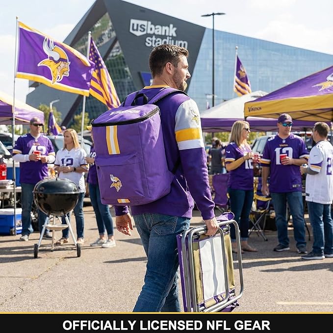 Cooler Backpack – Portable Soft Sided Ice Chest – Insulated Bag Holds 36 Cans - Football Gear – Show Your Team Spirit with Officially Licensed Fan Gear