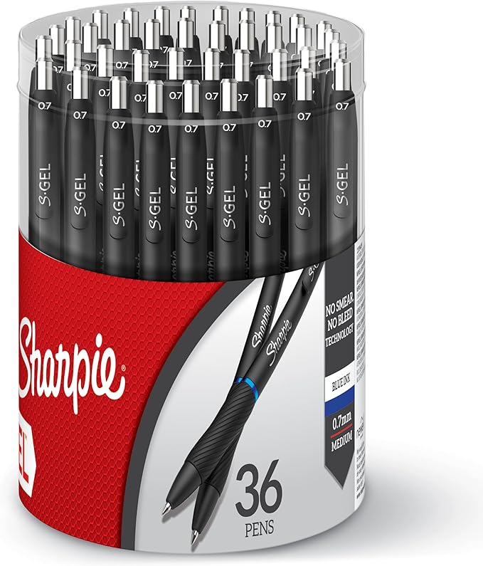 Sharpie S-Gel Pens Gel Pens Medium Point (0.7mm) Blue Ink Gel Pen 36 Count