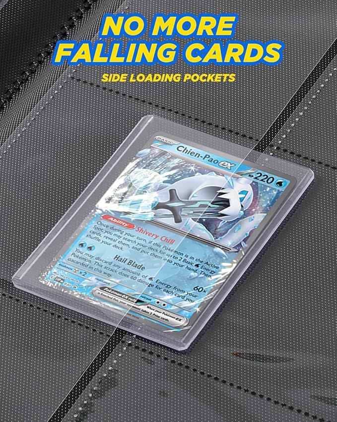 9 Pocket Toploader Binder with Zipper – Holds 288 Top Loaders – Premium Double-Sided Card Album for Trading Cards, TCG, MTG, Sports Cards