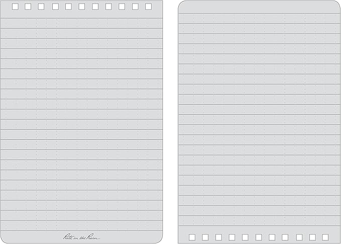 Rite in the Rain Weatherproof Top Spiral Notebook, 4" x 6", Orange Cover, Universal Pattern, 6 Pack (No. OR46L6)