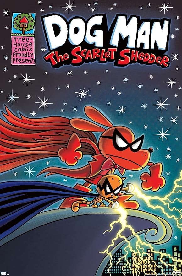Dog Man - The Scarlet Shedder Wall Poster, 22.4L" x 14.7W", Premium Unframed Version