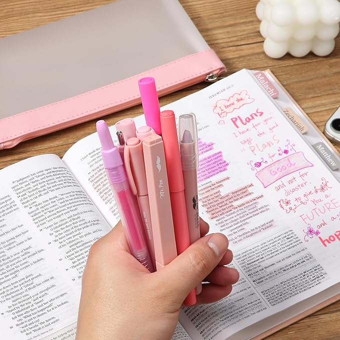 Mr. Pen- 10 Pack Pink Journaling Pens and Highlighters, Bible Journaling Set