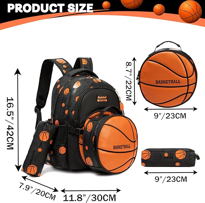 Boys' School Backpack with Lunch Box and Pencil Case - Ideal for Teens and Middle School Students