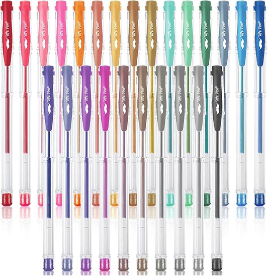 Mr. Pen- Metallic Gel Pens, 25 Unique Metallic Colors, Gel Pens for Adult Coloring Book