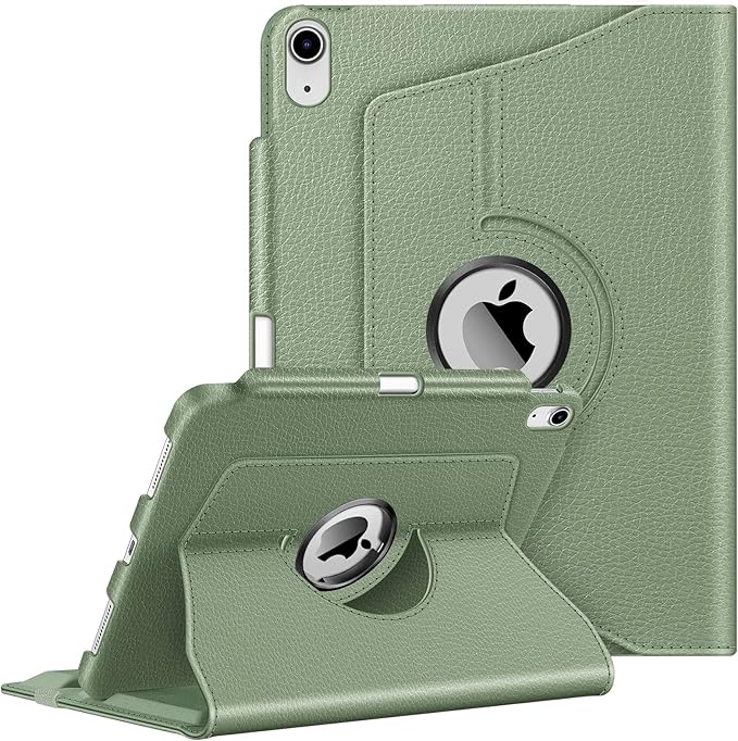 Fintie Rotating Case for iPad (A16) 11th Generation 11 Inch (2025), iPad 10th Generation 10.9 Inch (2022) - [Built-in Pencil Holder] 360 Degree Rotating Protective Stand Cover, Sage Green