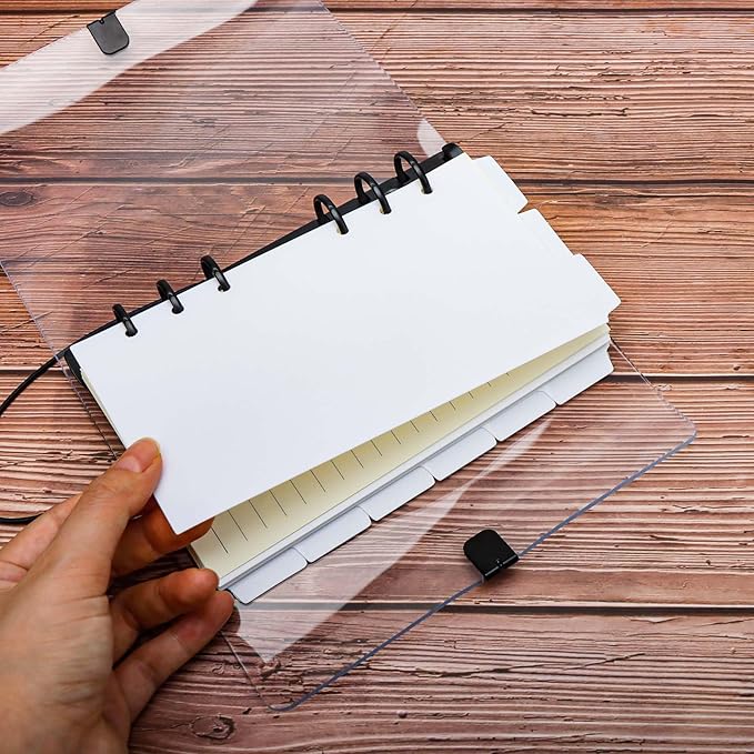 2 Set A6 Binder Dividers White Plastic Index Divider Blank Side 6 Tabs Top 3 Tabs Planner Insets 9 Sheets Refillable Page Protectors for 6 Ring Binder Notebook