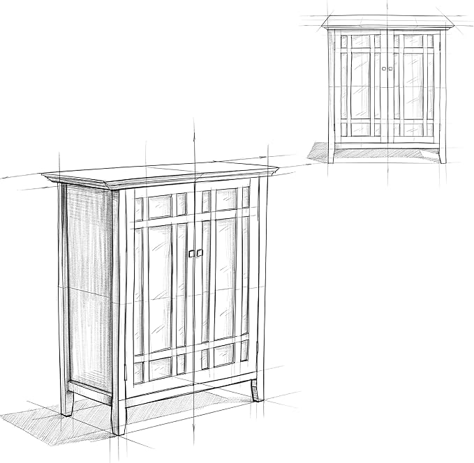 SIMPLIHOME Bedford Storage Cabinet - 39 inch Wide Solid Wood Medium Cabinet in Farmhouse Grey, Transitional Console for Living Room, Entryway, or Dining Room with Glass Doors and Adjustable Shelves