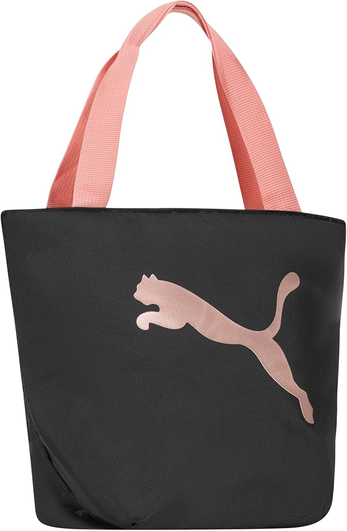 PUMA Unisex Kid's Adventure Lunch Tote, Black/Rose Gold, Small