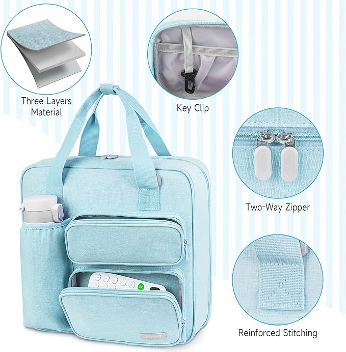 Zipper Binder 3 Ring, 700 Sheets Capacity, Binder 3 Inch with Shoulder Strap Fits 13 Inch Laptop for School and Office,Blue
