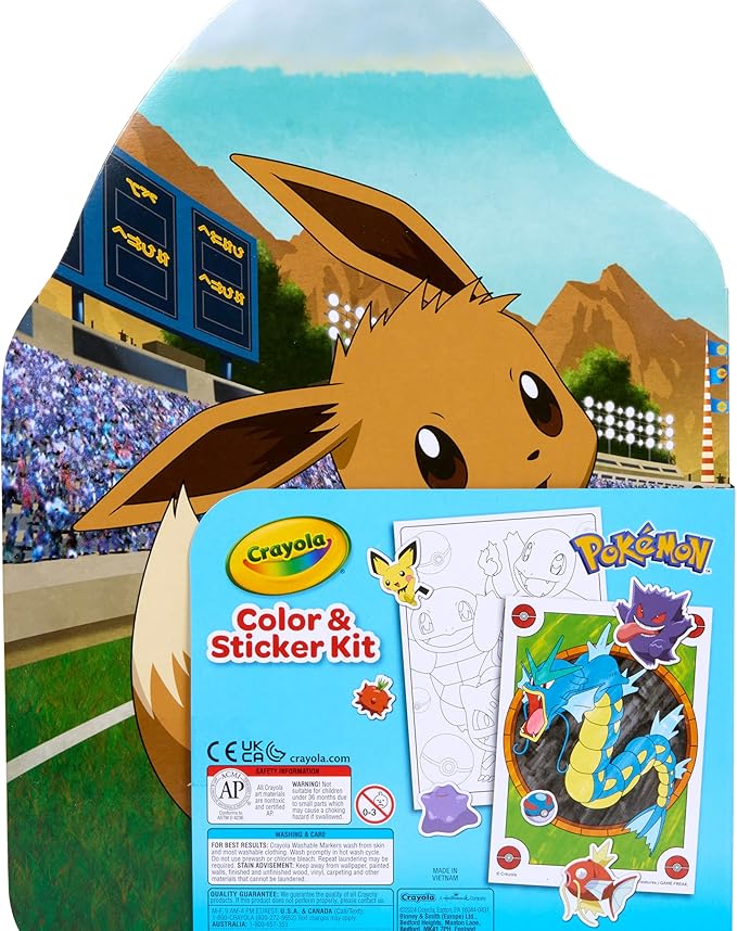 Crayola Pokemon Art Kit for Kids (45pcs), Pokemon Coloring Book Pages & Stickers, Gifts for Kids, DIY Craft Kit for Girls & Boys, Ages 4+