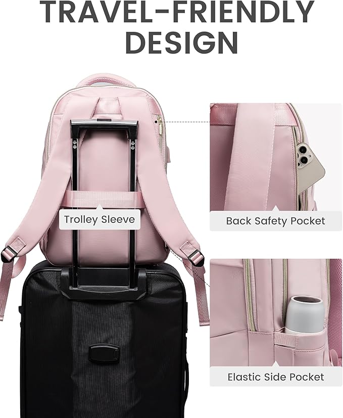 LOVEVOOK Laptop Backpack for Women, Slim Business Laptops Bag with Separate Computer Compartment Stylish Daypack for College Work Travel, Fits 15.6" Laptop