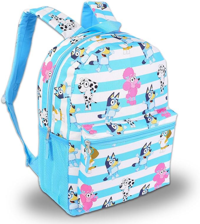 Bluey Backpack and Lunch Box Set - Bundle with 16” School Bag, Lunch Box, Water Bottle, More | Bluey Backpack and Lunchbag for Boys, Girls, Kids
