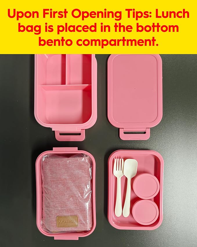 Adults Bento Lunch Box Set with Thermo Bag, 74oz Stackable Leak-proof 3-tiers Bento Box, Built-in Utensil and Sauce Container for Work, School, Dining Out (Green)