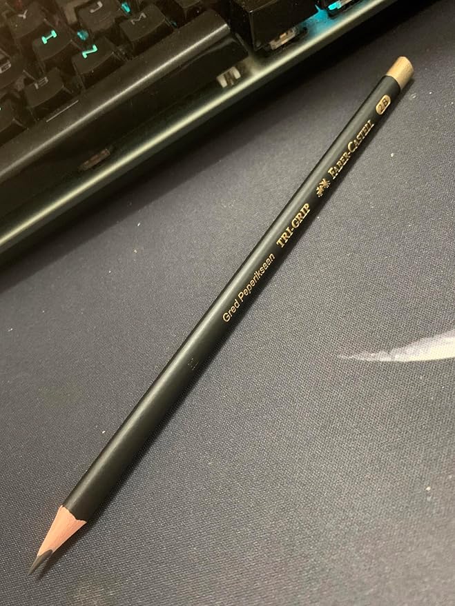 Faber-Castell Wooden Tri-Grip Exam Grade Graphite 2B Pencils, Smooth and Dark Pre-sharpened Wood Pencils - Box of 12