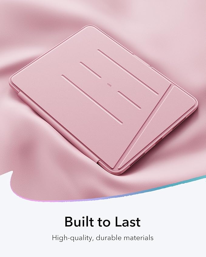 ESR for iPad Air 13 Inch Case M4/M3/M2 (2026/2025/2024), Vertical Stand Cover, Multi Stand Angles, Ultra-Stable Case with Pencil Holder, Flip Series, Pink