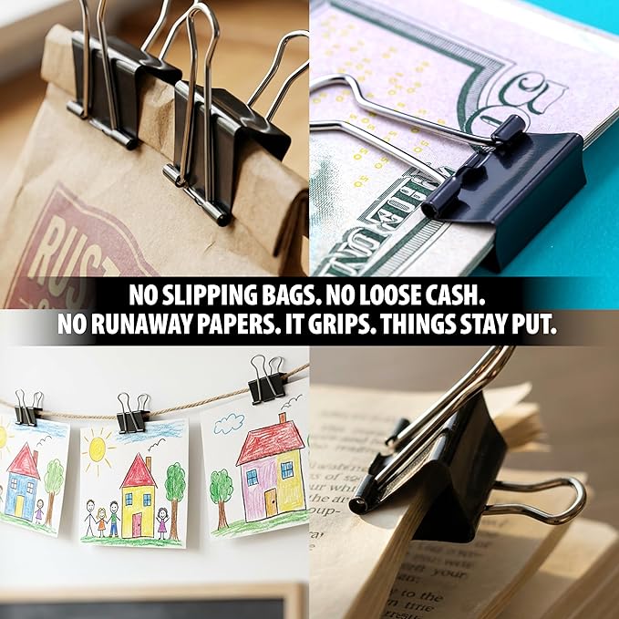 Officemate Mini Binder Clips, Black, (99010), 12 Count (Pack of 12)