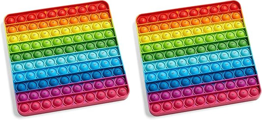 hand2mind Hundred Board Sensory Bubble Popper,Pop Fidget Toys for Kids,Multiplication Board,Math Manipulatives Kindergarten,Fine Motor Toys,Fidgets for Classroom,Calm Down Corner Supplies,(Pack of 2)