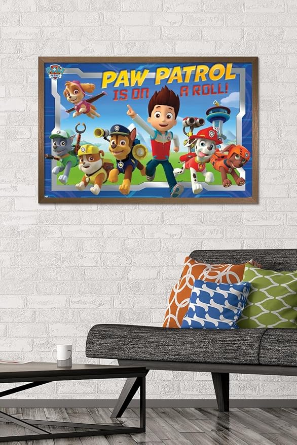 Nickelodeon Paw Patrol - Crew Wall Poster, 34L" x 22.4W", Bronze Framed Version