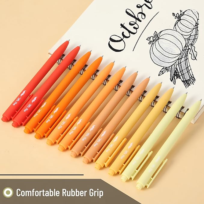 Mr. Pen- Retractable Gel Pens, 12 Pack, Black Ink, Summer Morning Barrel Gel Pens Fine Point 0.5mm, Gel Ink Pens, Aesthetic Pens for Journaling Fine Tip Pens
