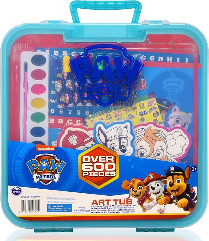 PAW Patrol Coloring and Activity Book Set, Color Mess Free Craft Art Kit for Kids, Includes Drawing Pad, Markers, Stickers