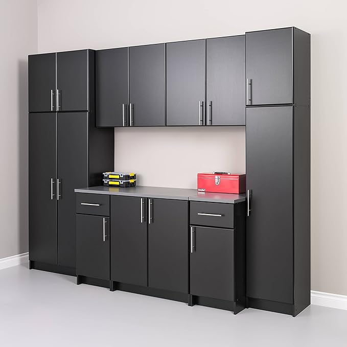 Prepac Elite 16” Wide Storage Cabinet, Base Cabinet with 1 Drawer and 1 Adjustable Shelf Ideal for Garage, Cabinet, Kitchen, Home Office, 16”W x 36”H x 24”D, Black