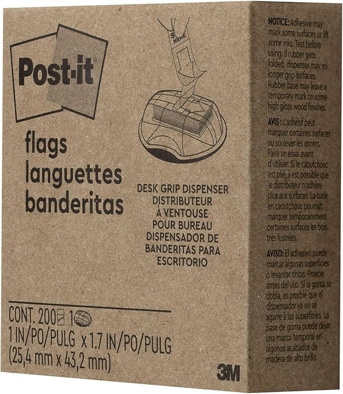 Post-it Flags, Sign Here, 200/High Volume Desk Grip Dispenser, 1 in Wide, Yellow (680-HVSH)