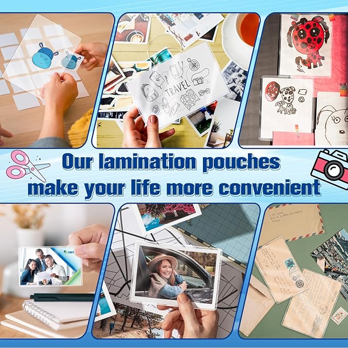 100 Pack 5mil 3“x5" Thermal Laminating Pouches Badge Laminate Pouches Clear Laminated Luggage Tags Laminator Pouches