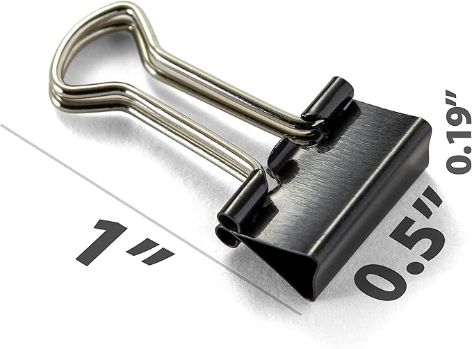 Officemate Micro Size Binder Clips, Black, 100 per Tub (31030)