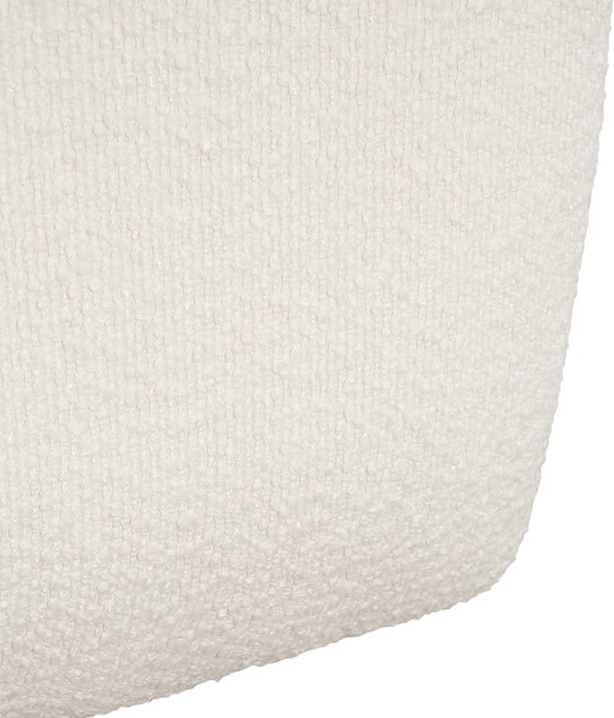 Christopher Knight Home Isa Boucle Pouf Ottoman Foot Rest, Square Fabric Pouffe Ottoman Footstool, Living Room Sofa Couch Extra Seat, Modern Coffee Table for Home Office Bedroom Home Décor, White