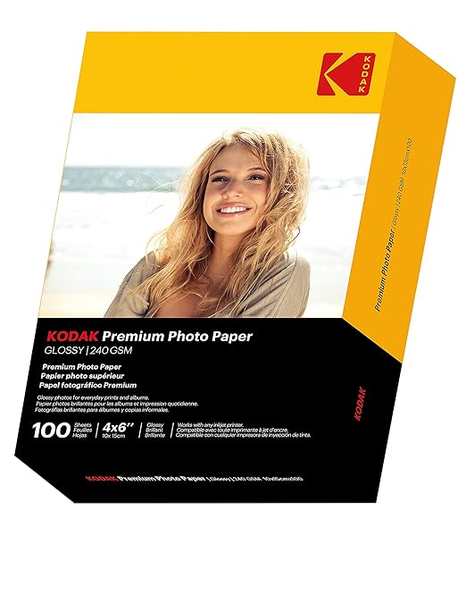 Kodak photo paper 4 x 6 glossy, 100 count 66 lb - 240 g/m (41175-9891181) THIS PRODUCT IS NOT COMPATIBLE WITH THE KODAK DOCK PRINTER"