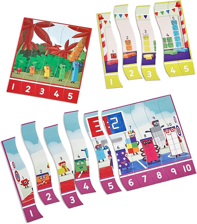 hand2mind Numberblocks Sequencing Puzzle Set, ﻿Sequence Cards, Matching Game, Math Toys, Toddler Educational Toys, Preschool Learning Activities, Kids Birthday Gifts, Easter Basket Stuffers for Kids