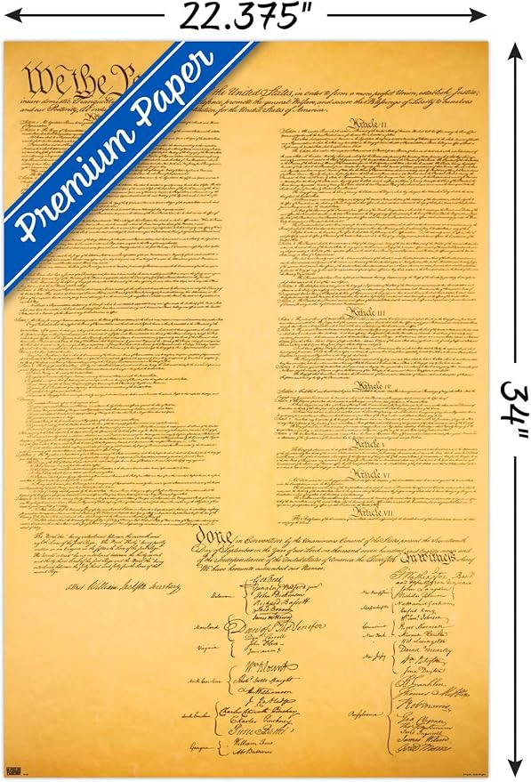 Trends International The Constitution Wall Poster, 22.375" x 34", Premium Poster & Clip Bundle