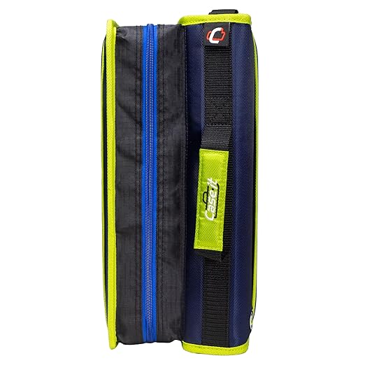 Case-it 6 Pack Z Shape Zipper Binder - Two Binders in One - Double Sided 1.5 Inch D-Ring - 500 Page Capacity - Comes with Shoulder Strap, Monster Design Z-176-ME-C-BLUR, Light Blue, Purple
