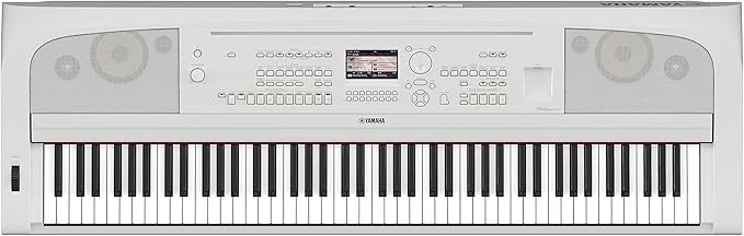 Yamaha DGX-670WH, 88-Key Weighted Digital Piano with Sustain Foot Switch and Music Rest, White - Furniture Stand Sold Separately