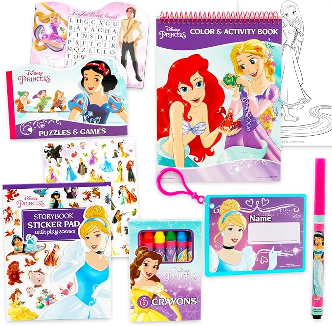 Disney Princess Ultimate Activity Set - Arts and Crafts Portfolio with Coloring Books, Stickers, Games, Puzzles, Drawing and More | Disney Princess Activities for Girls, Kids