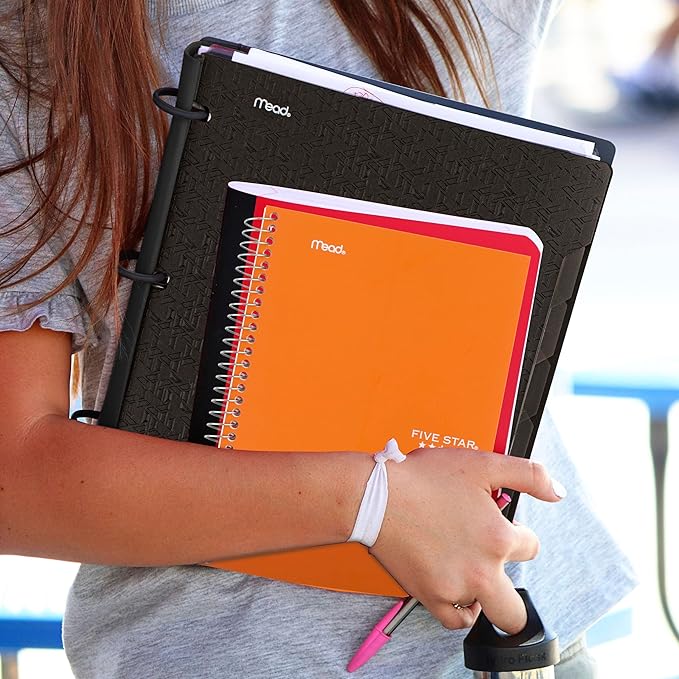 Five Star Spiral Notebook, 2 Subject, College Ruled Paper, 6" x 9-1/2", 80 Sheets, Fights Ink Bleed, Water Resistant Cover, Sedona Orange (840029CD1-ECM)
