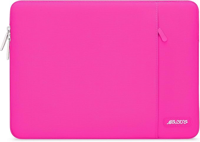 MOSISO Laptop Case 15 inch, 15 inch Laptop Sleeve Compatible with MacBook Air 15 M4 A3241 M3 A3114 M2 A2941 2025 2024 2023,Dell XPS 15,Polyester Vertical Computer Sleeve Bag with Pocket, Bright Rose