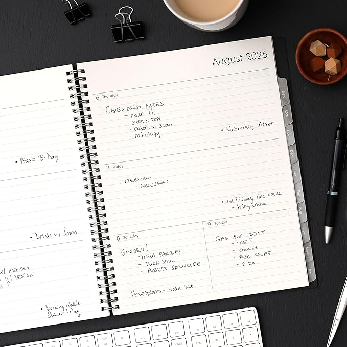Blue Sky 2026-2027 Weekly and Monthly Academic Year Planner Calendar, July 2026 - June 2027, 8.5" x 11", Flexible Cover, Wirebound, Laminated Tabs, Enterprise