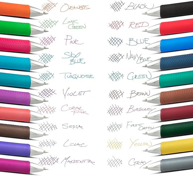 Pentel EnerGel RTX Retractable Liquid Gel Pen, (0.7mm), Medium Line, Metal Tip, Assorted Ink Colors, 20 Pack (BL77BP20M)
