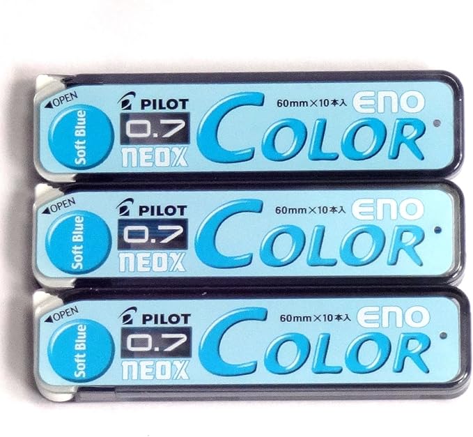 Pilot Color Mechanical Pencil Lead Eno, 0.7mm, Soft Blue, 10 Lead Ã—3 Pack/total 30 Leads (Japan Import) [Komainu-Dou Original Package]
