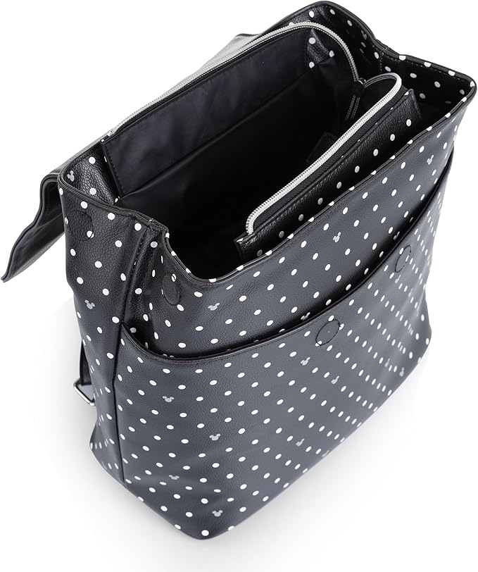 PICNIC TIME Disney Mickey Mouse Downtown Mini Cooler Backpack, Insulated Lunch Bag, Stylish Beach Bag Soft Cooler, (Black)