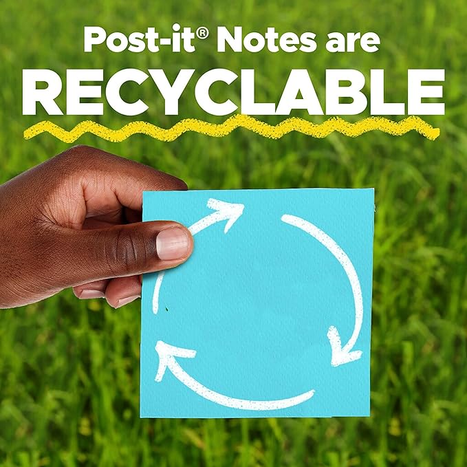 Post-it Notes, 3 in x 3 in, 12 Sticky Note Pads, 100 Sheets per Pad, Beachside Café Collection, School Supplies and Office Products