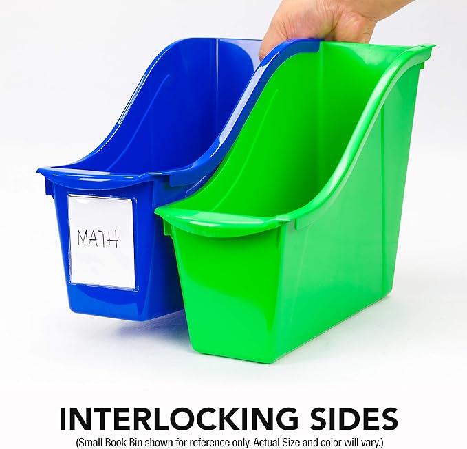 Storex Large Book Bin, 14.3 x 5.3 x 7 Inches, Red, Case of 6 (71116U06C), 14.3 x 5.3 x 7 Inches, 30-Pack