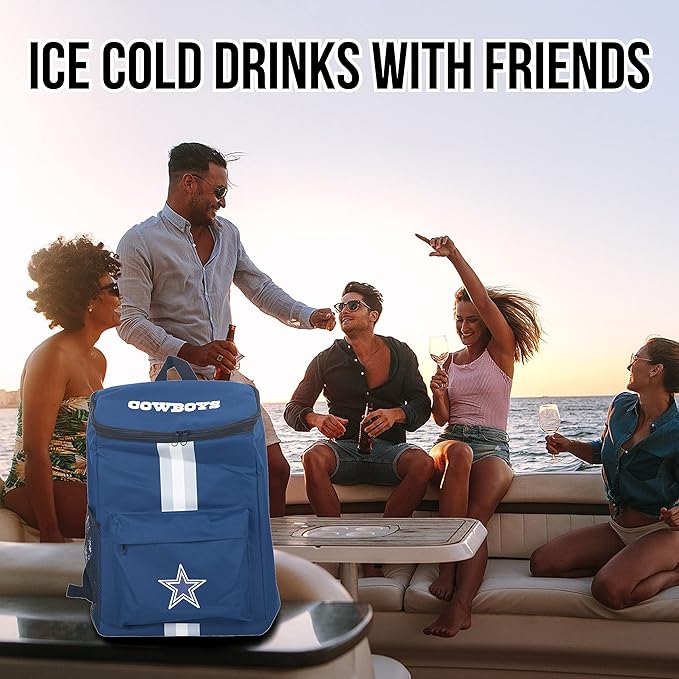 Cooler Backpack – Portable Soft Sided Ice Chest – Insulated Bag Holds 36 Cans - Football Gear – Show Your Team Spirit with Officially Licensed Fan Gear