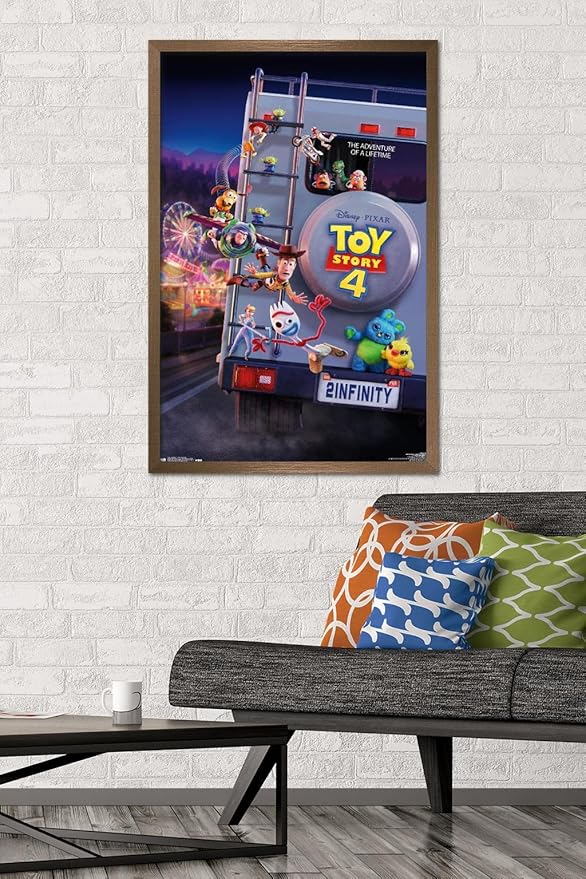 Trends International Disney Pixar Toy Story 4 - Final One Sheet Wall Poster, 22.375" x 34", Bronze Framed Version