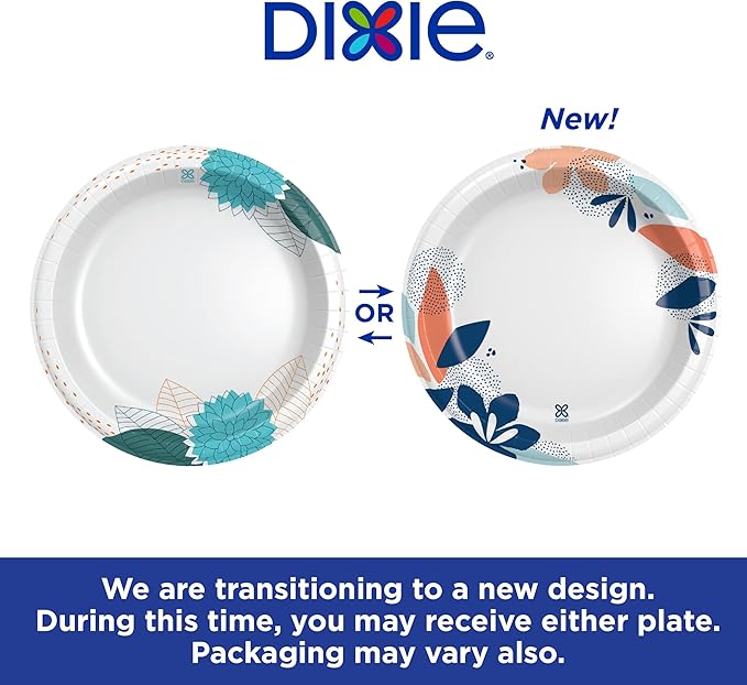Dixie Paper Plates, 10 Inch, 86 Count Pack of 2 | 2X Stronger | Microwave-Safe | Soak-Proof | Cut Resistant